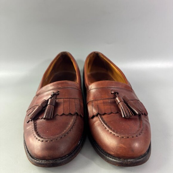 Allen Edmonds Newport Men\'s Brown Leather Tassel Loafers Dress, Size 11 D main image 7